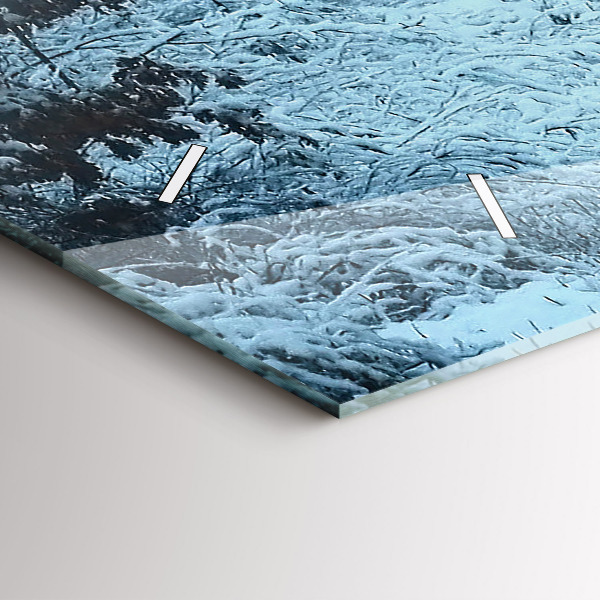 Horizontale Uhr mit motiv Hirsche auf den Gleisen