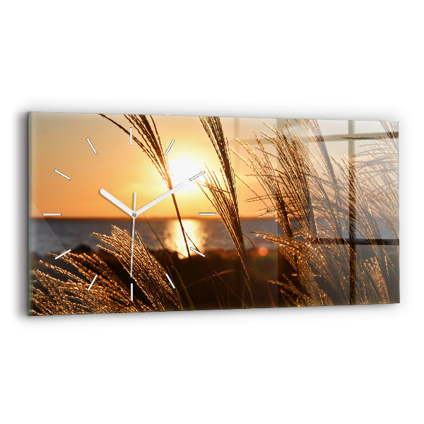 Horizontale Uhr Weizen zur Goldenen Stunde