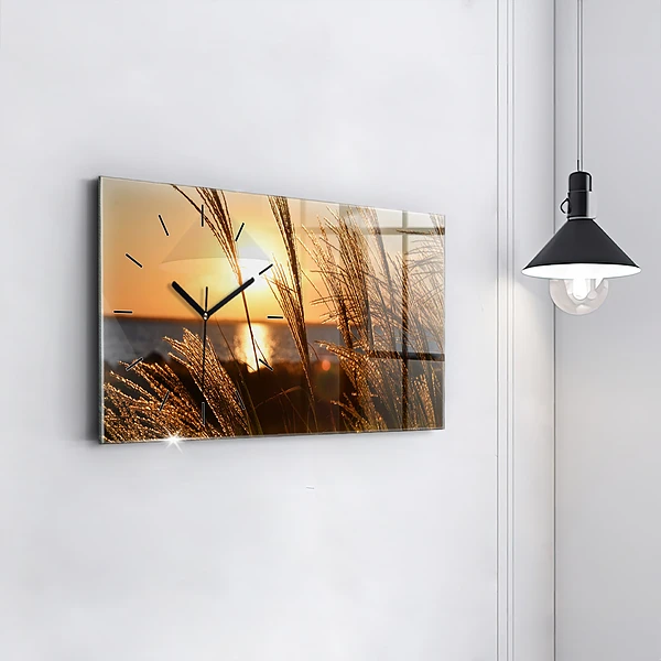 Horizontale Uhr Weizen zur Goldenen Stunde