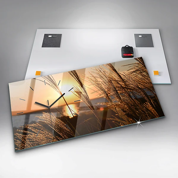 Horizontale Uhr Weizen zur Goldenen Stunde