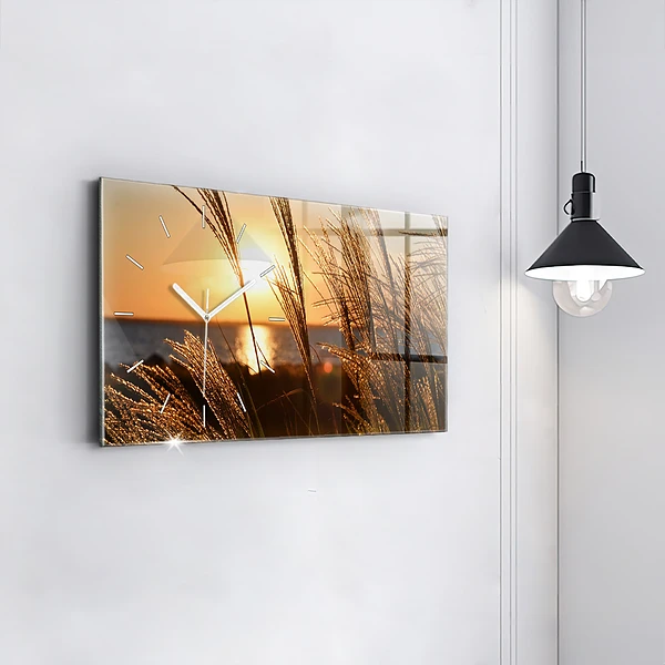 Horizontale Uhr Weizen zur Goldenen Stunde