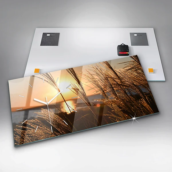 Horizontale Uhr Weizen zur Goldenen Stunde