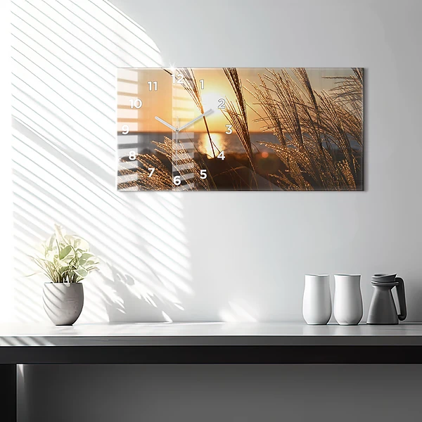 Horizontale Uhr Weizen zur Goldenen Stunde