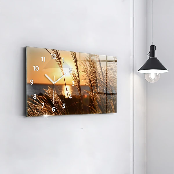 Horizontale Uhr Weizen zur Goldenen Stunde
