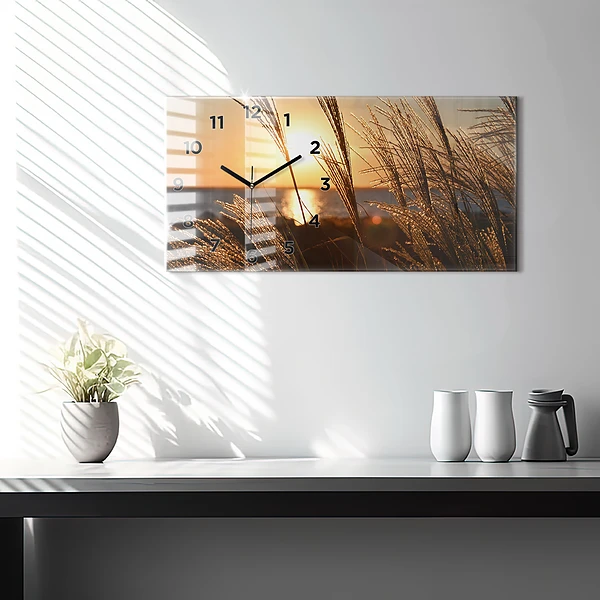 Horizontale Uhr Weizen zur Goldenen Stunde