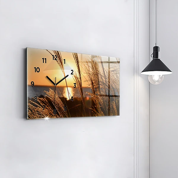 Horizontale Uhr Weizen zur Goldenen Stunde