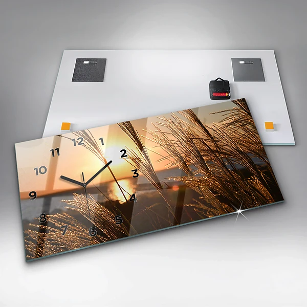 Horizontale Uhr Weizen zur Goldenen Stunde