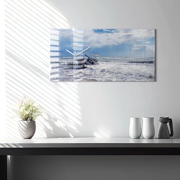 Horizontale Uhr mit motiv Versunkenes Wasserfahrzeug