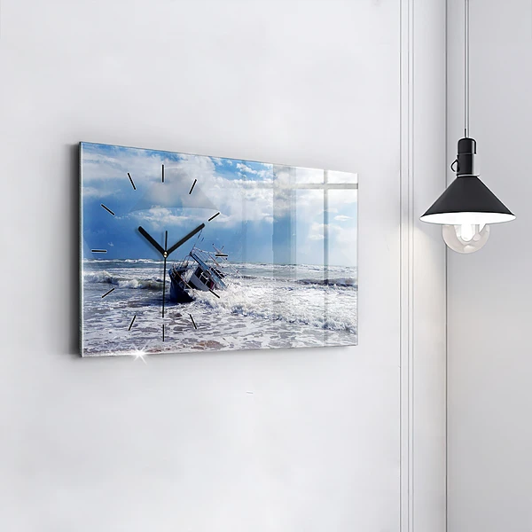 Horizontale Uhr mit motiv Versunkenes Wasserfahrzeug