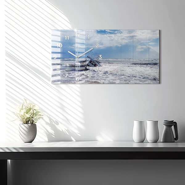 Horizontale Uhr mit motiv Versunkenes Wasserfahrzeug
