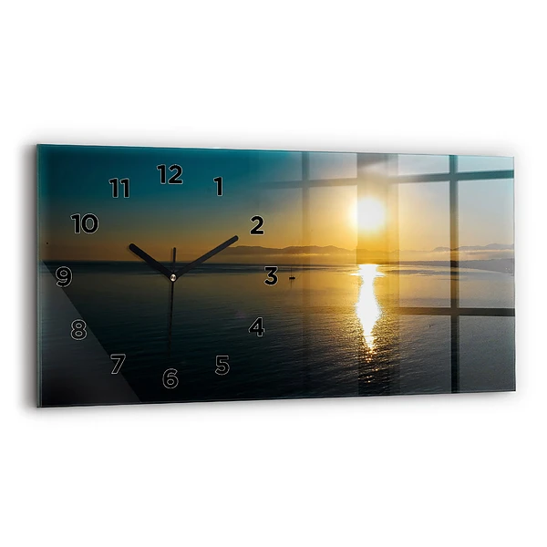 Horizontale Uhr mit motiv Landschaft bei Sonnenaufgang
