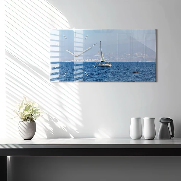 Horizontale Uhr mit motiv Yacht auf Teneriffa