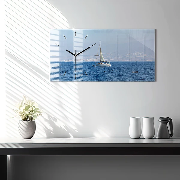 Horizontale Uhr mit motiv Yacht auf Teneriffa