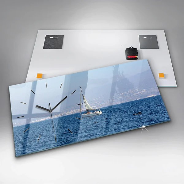Horizontale Uhr mit motiv Yacht auf Teneriffa