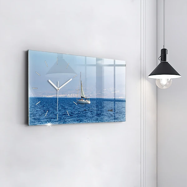 Horizontale Uhr mit motiv Yacht auf Teneriffa