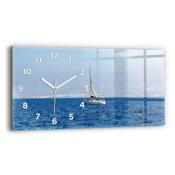 Horizontale Uhr mit motiv Yacht auf Teneriffa