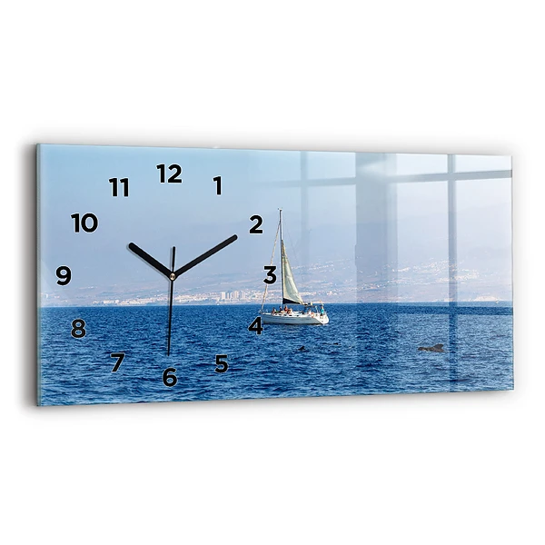 Horizontale Uhr mit motiv Yacht auf Teneriffa