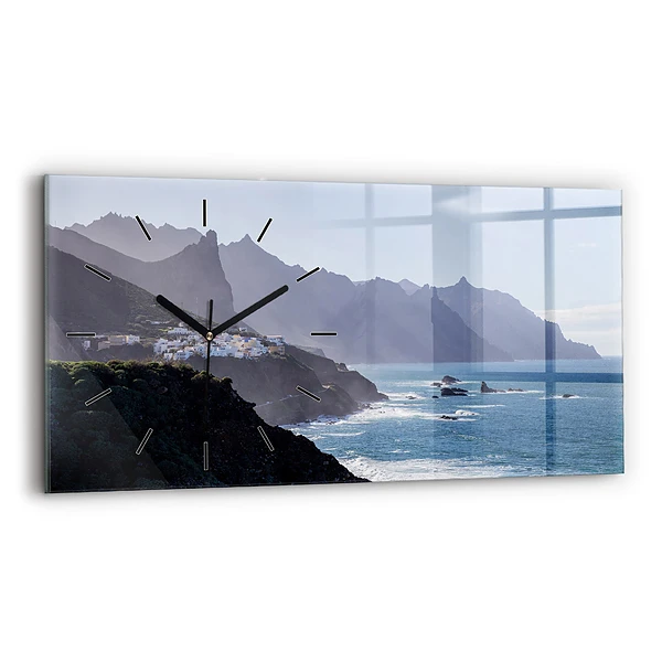 Horizontale Uhr mit motiv Berge am Meer