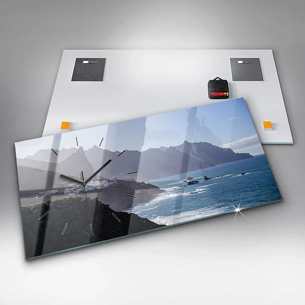 Horizontale Uhr mit motiv Berge am Meer