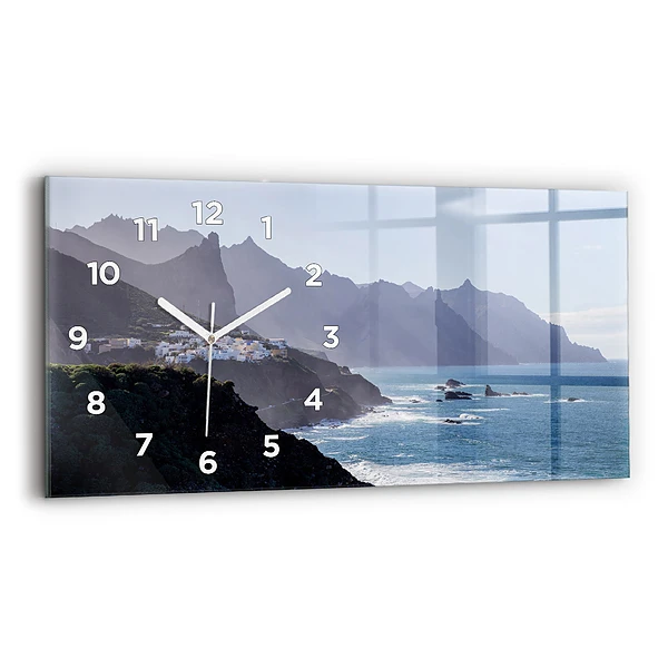 Horizontale Uhr mit motiv Berge am Meer