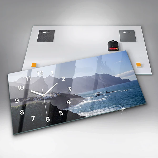 Horizontale Uhr mit motiv Berge am Meer