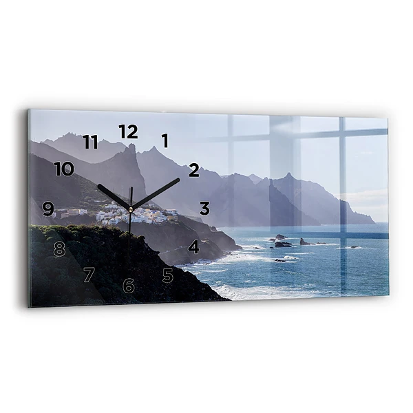 Horizontale Uhr mit motiv Berge am Meer