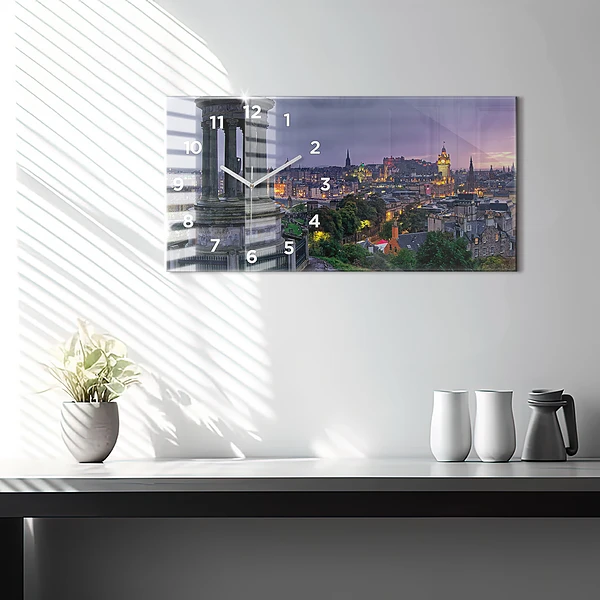 Horizontale Uhr mit motiv Edinburgh vom Calton Hill aus