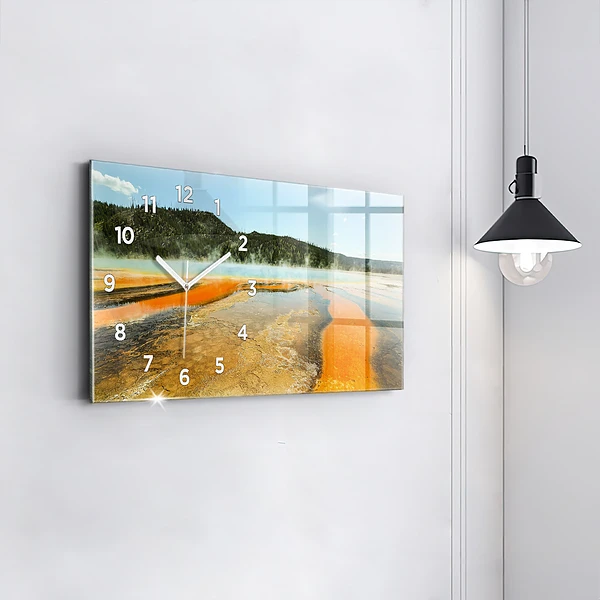 Horizontale Uhr mit motiv See mit Bergen