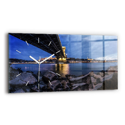 Horizontale Uhr mit motiv Felsenufer unter der Brücke