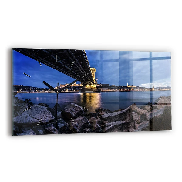 Horizontale Uhr mit motiv Felsenufer unter der Brücke
