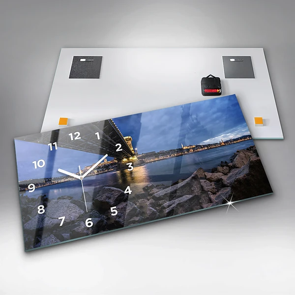 Horizontale Uhr mit motiv Felsenufer unter der Brücke