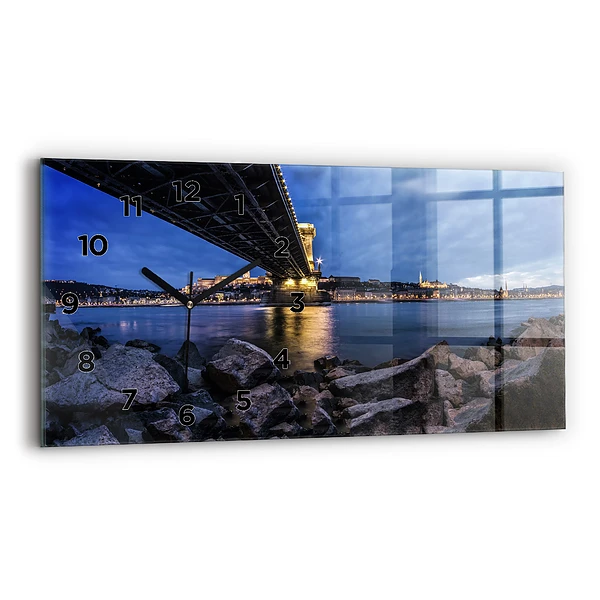 Horizontale Uhr mit motiv Felsenufer unter der Brücke