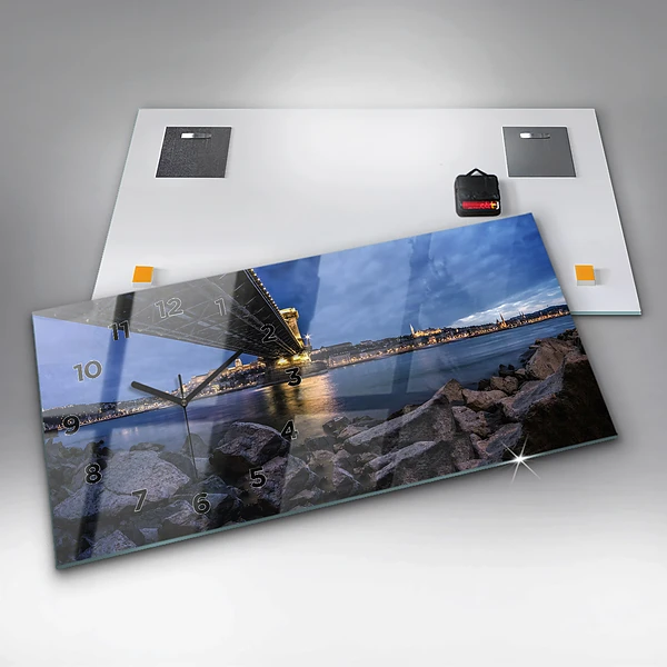 Horizontale Uhr mit motiv Felsenufer unter der Brücke
