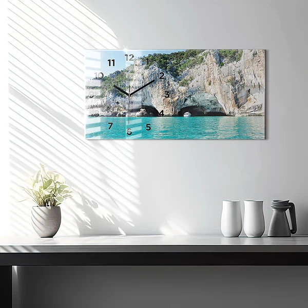 Horizontale Uhr mit motiv Unterwasser-Höhle