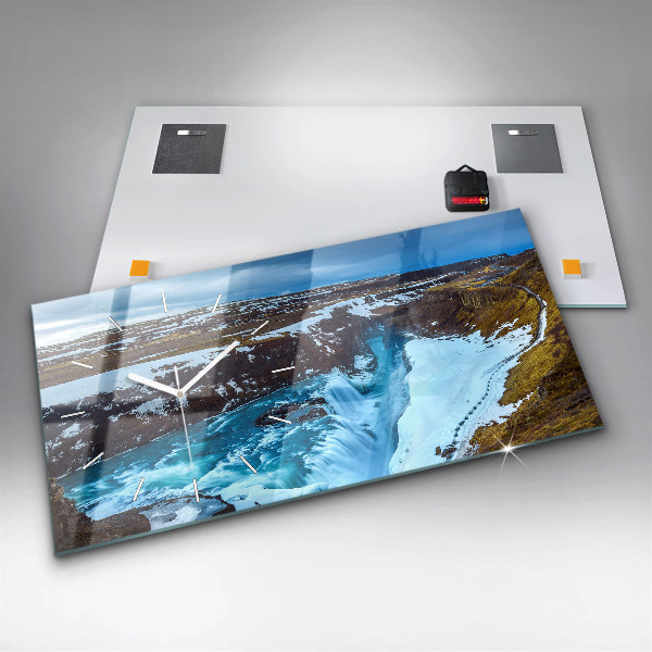 Horizontale Uhr Gullfoss-Wasserfall in Island