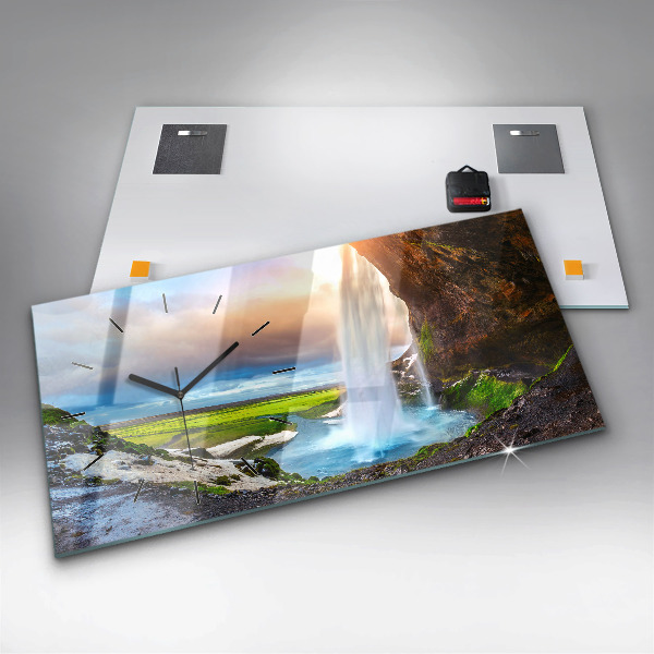 Horizontale Uhr Wasserfall in Island