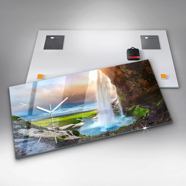 Horizontale Uhr Wasserfall in Island