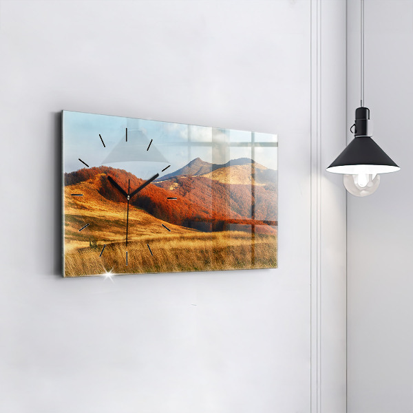 Horizontale Uhr mit motiv Berglandschaft im Herbst