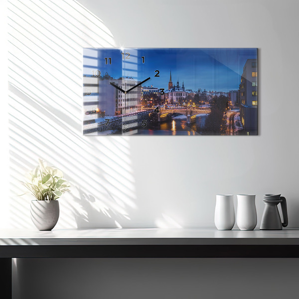 Horizontale Uhr mit motiv Panorama von Pilsen