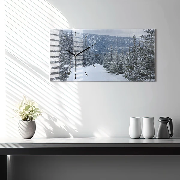 Horizontale Uhr mit motiv Tschechisches Riesengebirge im Winter