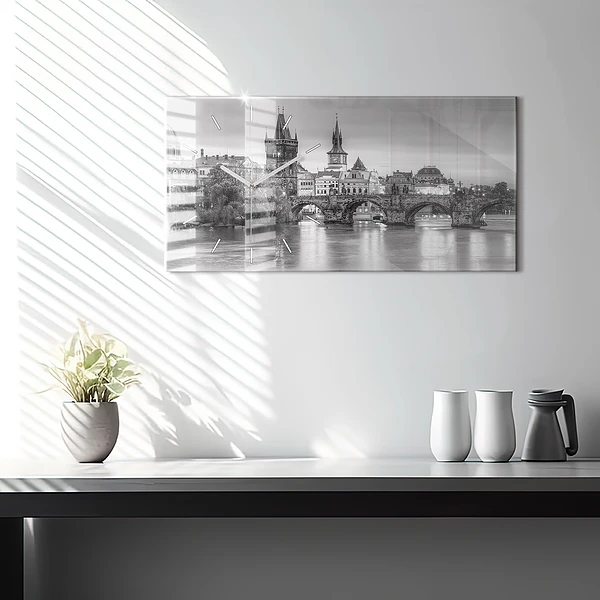 Horizontale Uhr Ansicht der Karlsbrücke Prag