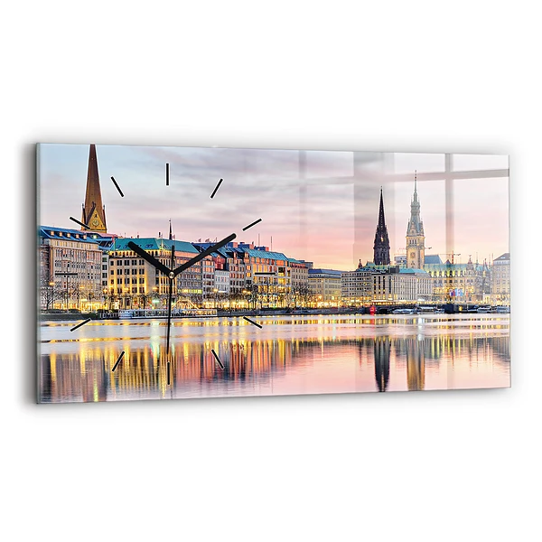 Horizontale Uhr mit motiv Alster in Hamburg