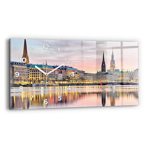 Horizontale Uhr mit motiv Alster in Hamburg
