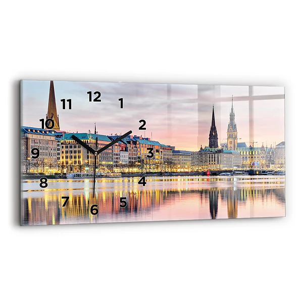 Horizontale Uhr mit motiv Alster in Hamburg