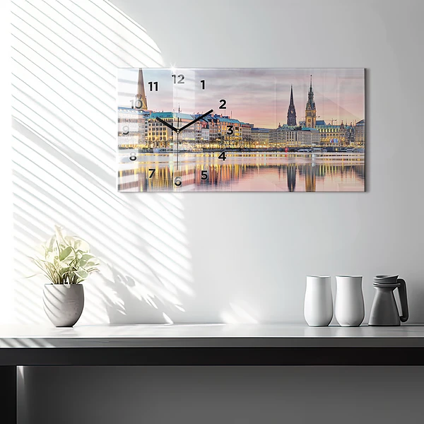Horizontale Uhr mit motiv Alster in Hamburg