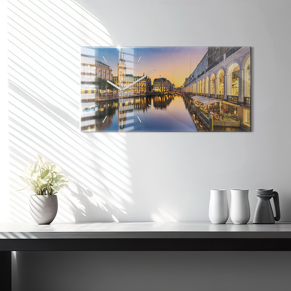 Horizontale Uhr mit motiv Hamburger Rathaus