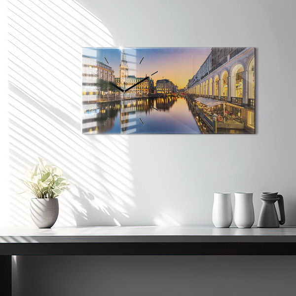 Horizontale Uhr mit motiv Hamburger Rathaus