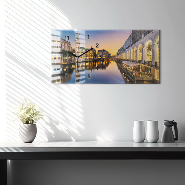 Horizontale Uhr mit motiv Hamburger Rathaus