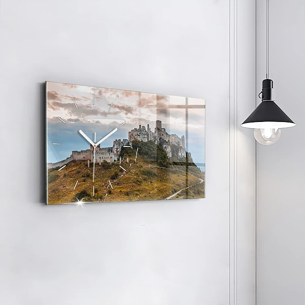 Horizontale Uhr mit motiv Zipser Burg in der Slowakei