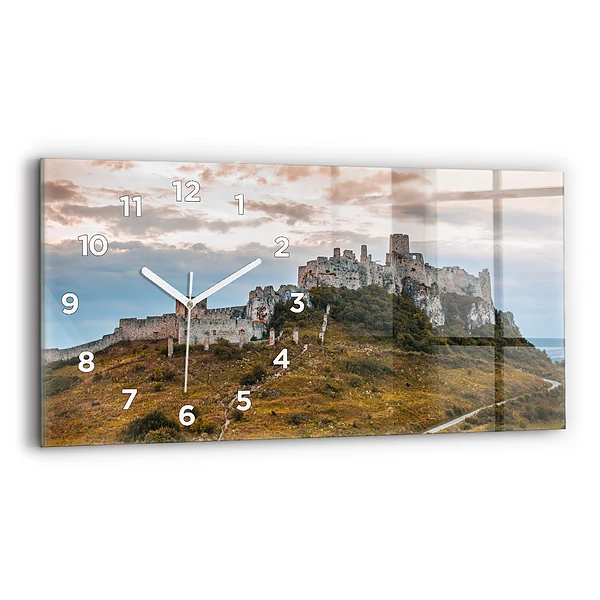 Horizontale Uhr mit motiv Zipser Burg in der Slowakei